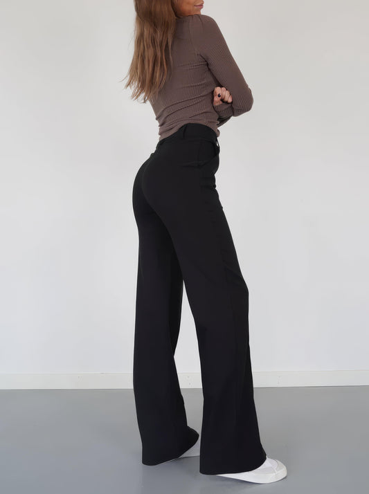 Women's Wide-Leg Trousers High-Waisted Tailored Fit Full Length