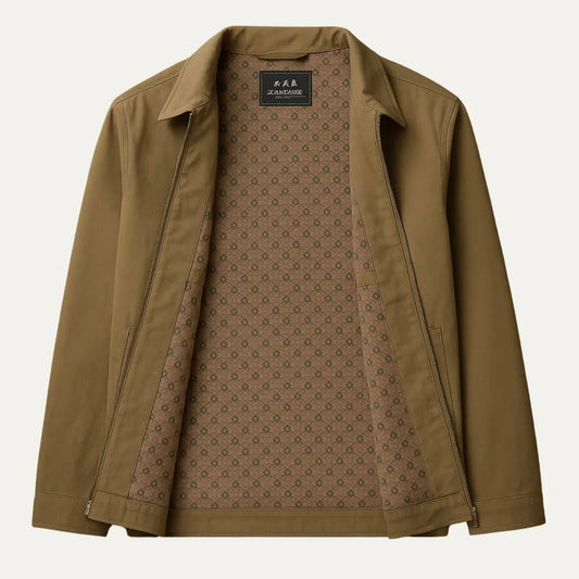 Men's Zip Front Harrington Jacket Cotton