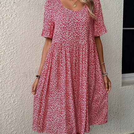 Women's Floral Pattern Dress Lightweight Breathable