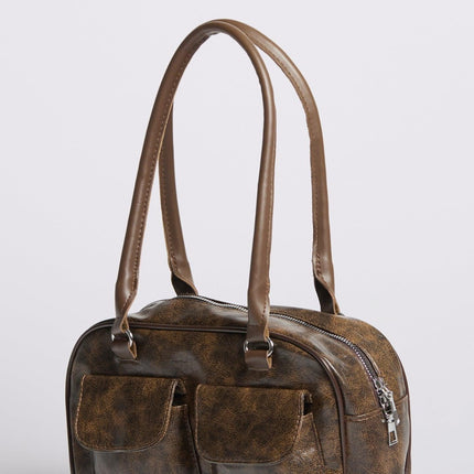 Women's Distressed Leather Shoulder Bag Urban Style - northernnomad