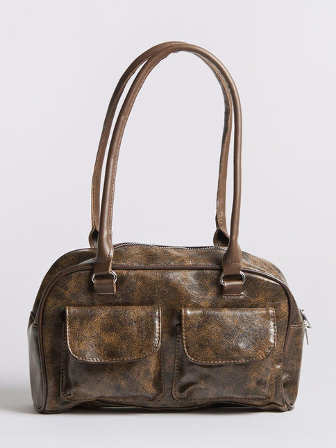 Women's Distressed Leather Shoulder Bag Urban Style - northernnomad