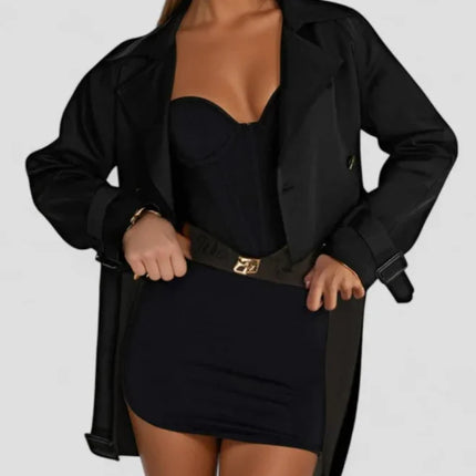 Women's Cropped Belted Trench Jacket
