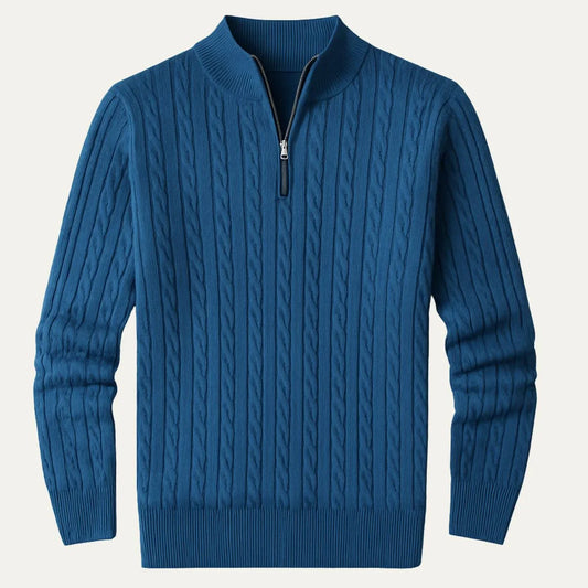 Men's Cable-Knit Quarter Zip Jumper