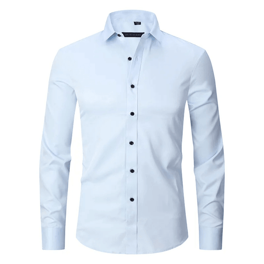 Men's Long Sleeve Slim Fit Shirt with Contrast Buttons