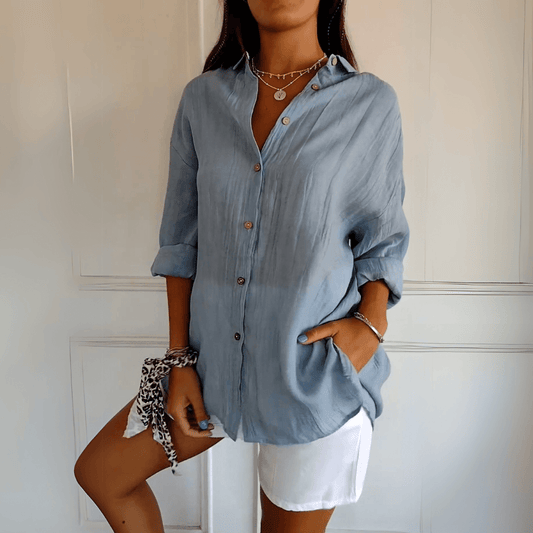 Women's Long Sleeve Button-Down Shirt Casual Style