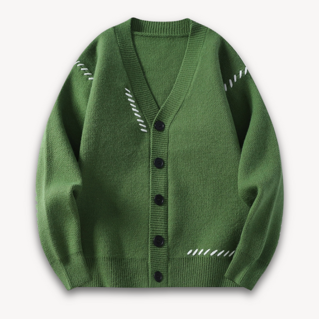 Men’s Oversized Cardigan Wool Blend Button-Up