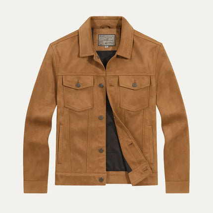 Men's Cargo Jacket Suede Vintage Lightweight