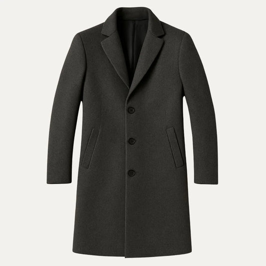 Men's Mid Length Coat Wool Blend