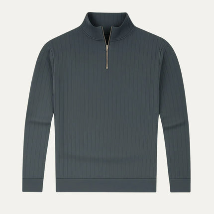 Men's Half Zip Ribbed Jumper