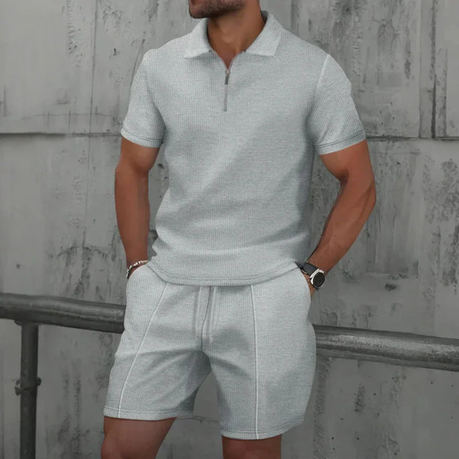 Men's Polo Shirt and Shorts Cotton Co-ord Set