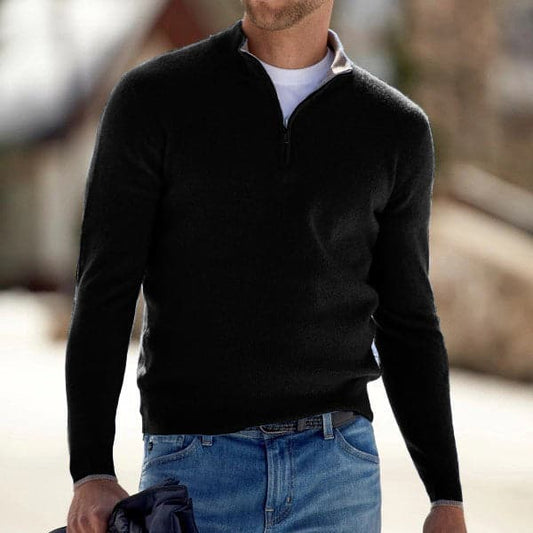 Men’s Zip-Up Sweater Soft Knit Relaxed Fit