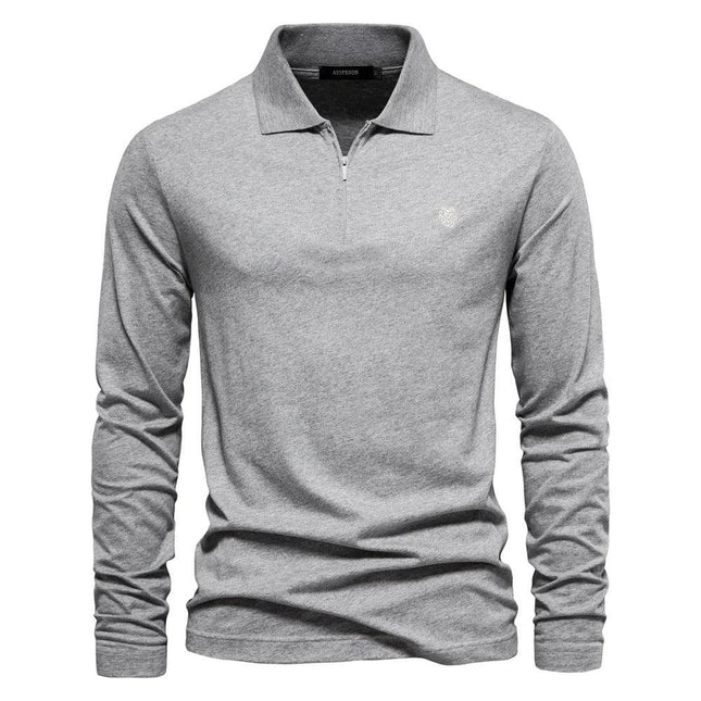 Men's Long Sleeve Polo Shirt Cotton