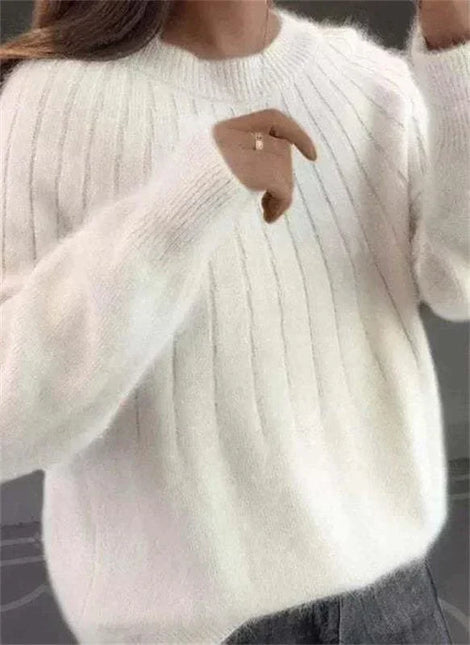 Women's Knitted Jumper Fluffy Cashmere Feel