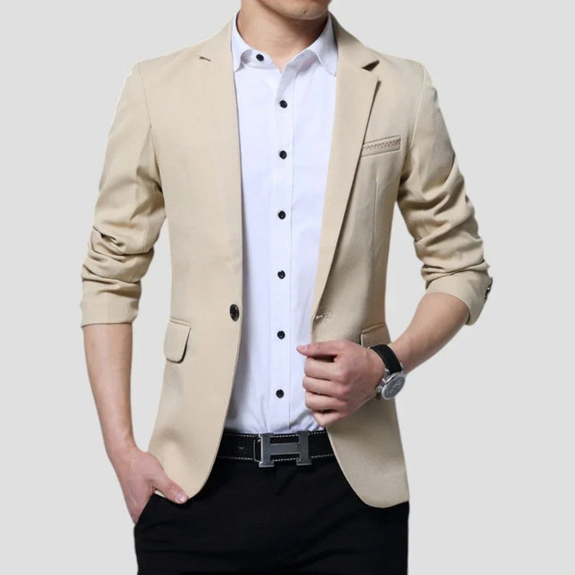 Men's One Button Blazer Suit Jacket
