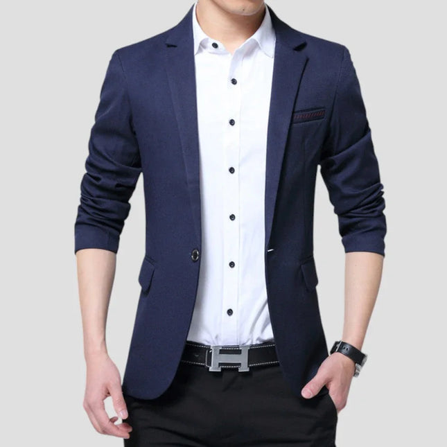 Men's One Button Blazer Suit Jacket