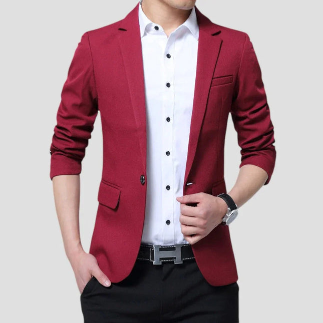 Men's One Button Blazer Suit Jacket