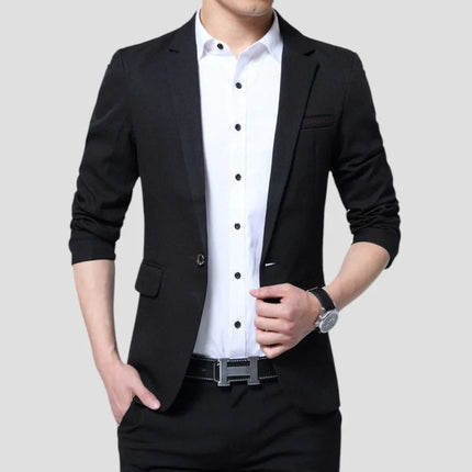Men's One Button Blazer Suit Jacket