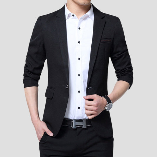 Men's One Button Blazer Suit Jacket