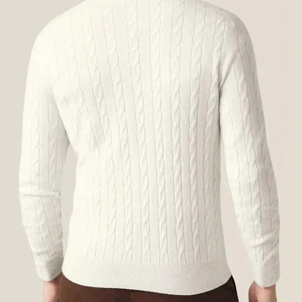 Men's Zipper Sweater Cable Knit