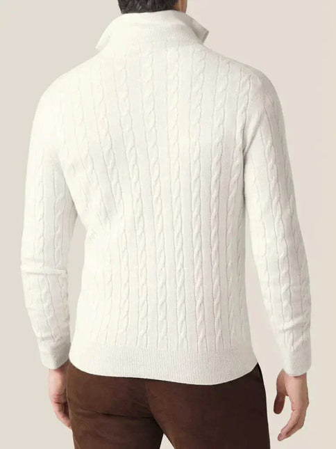 Men's Zipper Sweater Cable Knit