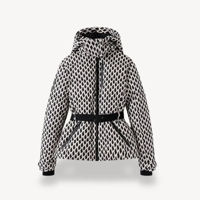Women's Puffer Jacket with Belted Design