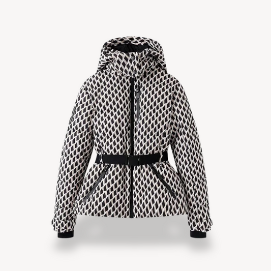 Women's Puffer Jacket with Belted Design