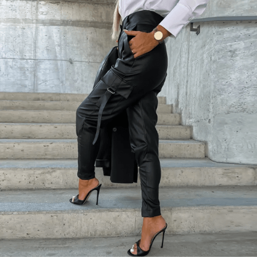 Women's Cargo Trousers High Waisted Slim Fit