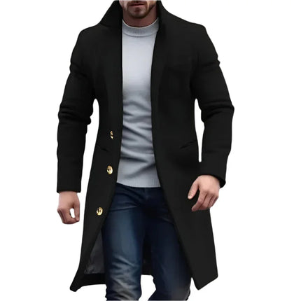 Men's Long Trench Coat Classic Style