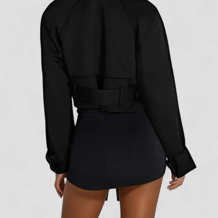 Women's Cropped Belted Trench Jacket