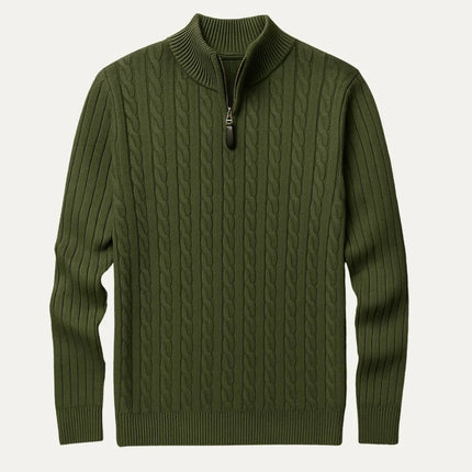 Men's Cable-Knit Quarter Zip Jumper
