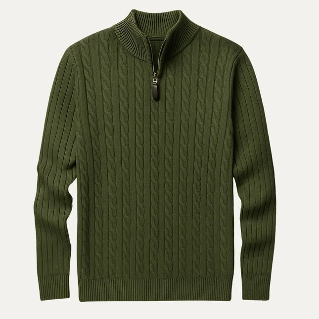 Men's Cable-Knit Quarter Zip Jumper