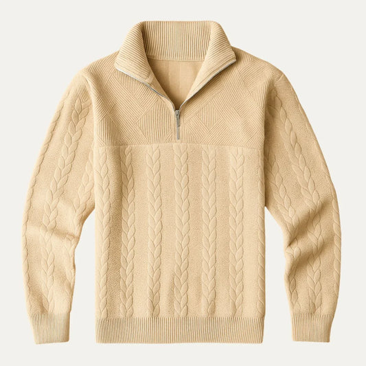 Men's Cable Knit Half Zip Jumper
