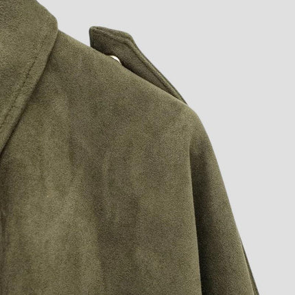 Women's Oversized Zip-Up Faux Suede Bomber Jacket