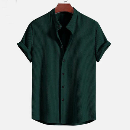 CoastalEase Men’s Summer Short Sleeve Shirt | Relaxed Fit Lightweight Top in Solid Colors - northernnomad