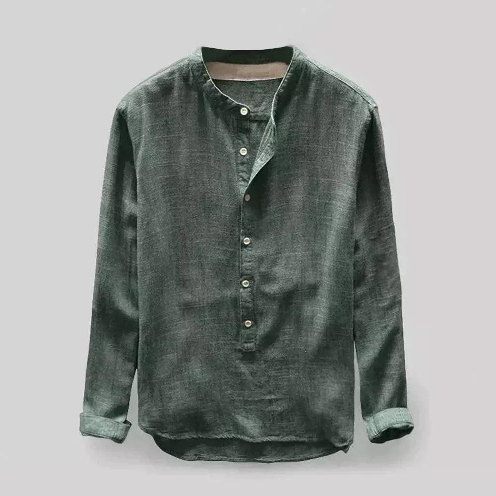 Men's Long Sleeve Button-Up Shirt Classic Style