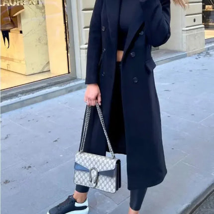 Women's Long Trenchcoat Elegant Fitted