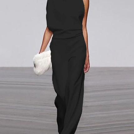 Women's Sleeveless Jumpsuit - Elegant Formal One-Piece Outfit