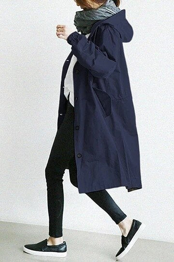 Women's Hooded Trench Coat Lightweight Stylish