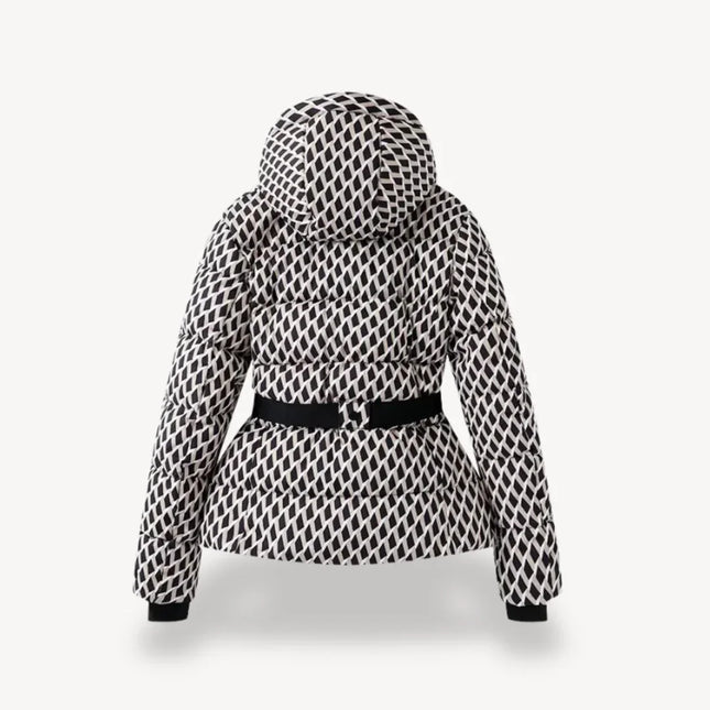 Women's Puffer Jacket with Belted Design