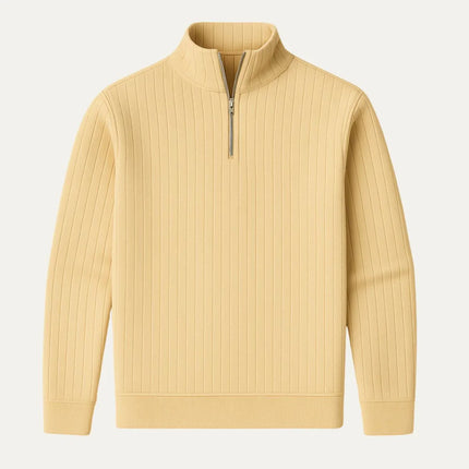 Men's Half Zip Ribbed Jumper