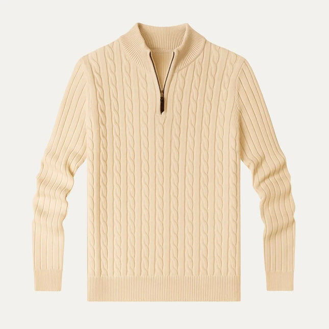 Men's Cable-Knit Quarter Zip Jumper