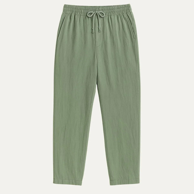 Men's Linen Pants Beige Classic Style