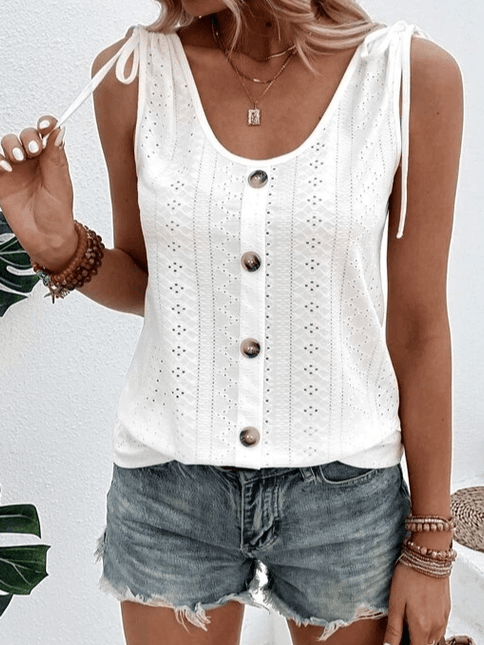 Women's Summer Tank Top with Button Detail