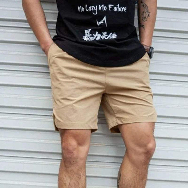 Men's Lightweight Casual Shorts Elastic Waist Drawstring Above Knee