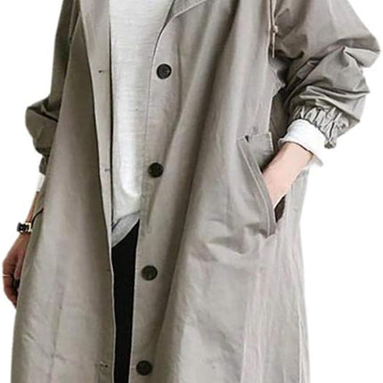 Women's Hooded Trench Coat Lightweight Stylish