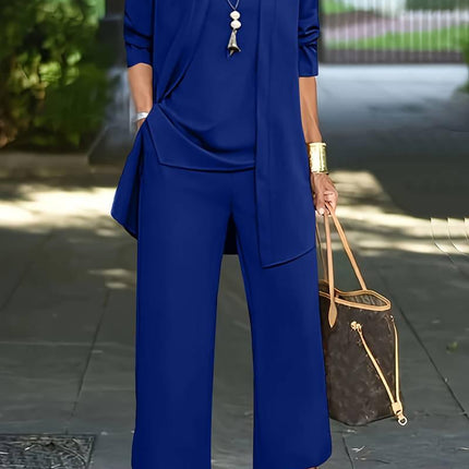 3-Piece Women's Pantsuit – Elegant & Versatile Ensemble