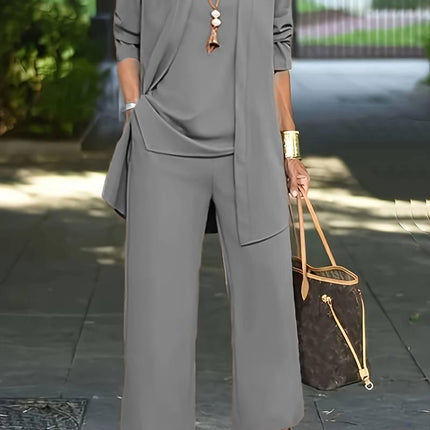 3-Piece Women's Pantsuit – Elegant & Versatile Ensemble