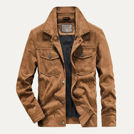 Men's Cargo Jacket Suede Vintage Lightweight