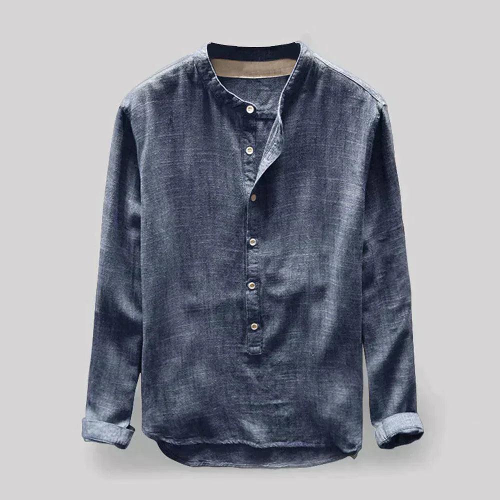 Men's Long Sleeve Button-Up Shirt Classic Style