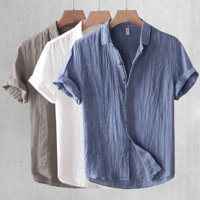 Men's Linen Shirt Lightweight Breathable Classic Style